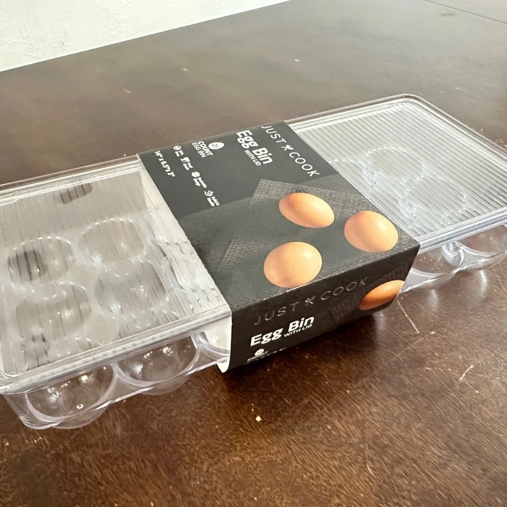 Just Cook Clear Egg Storage Container with Transparent Design 21 egg